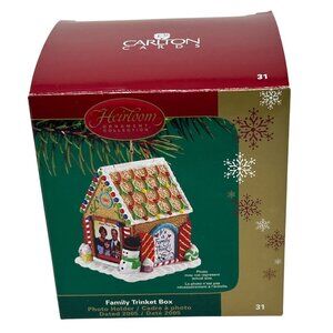 Gingerbread House Ornament/Trinket Box & Photo Holder 2005 by‎ Carlton Cards
